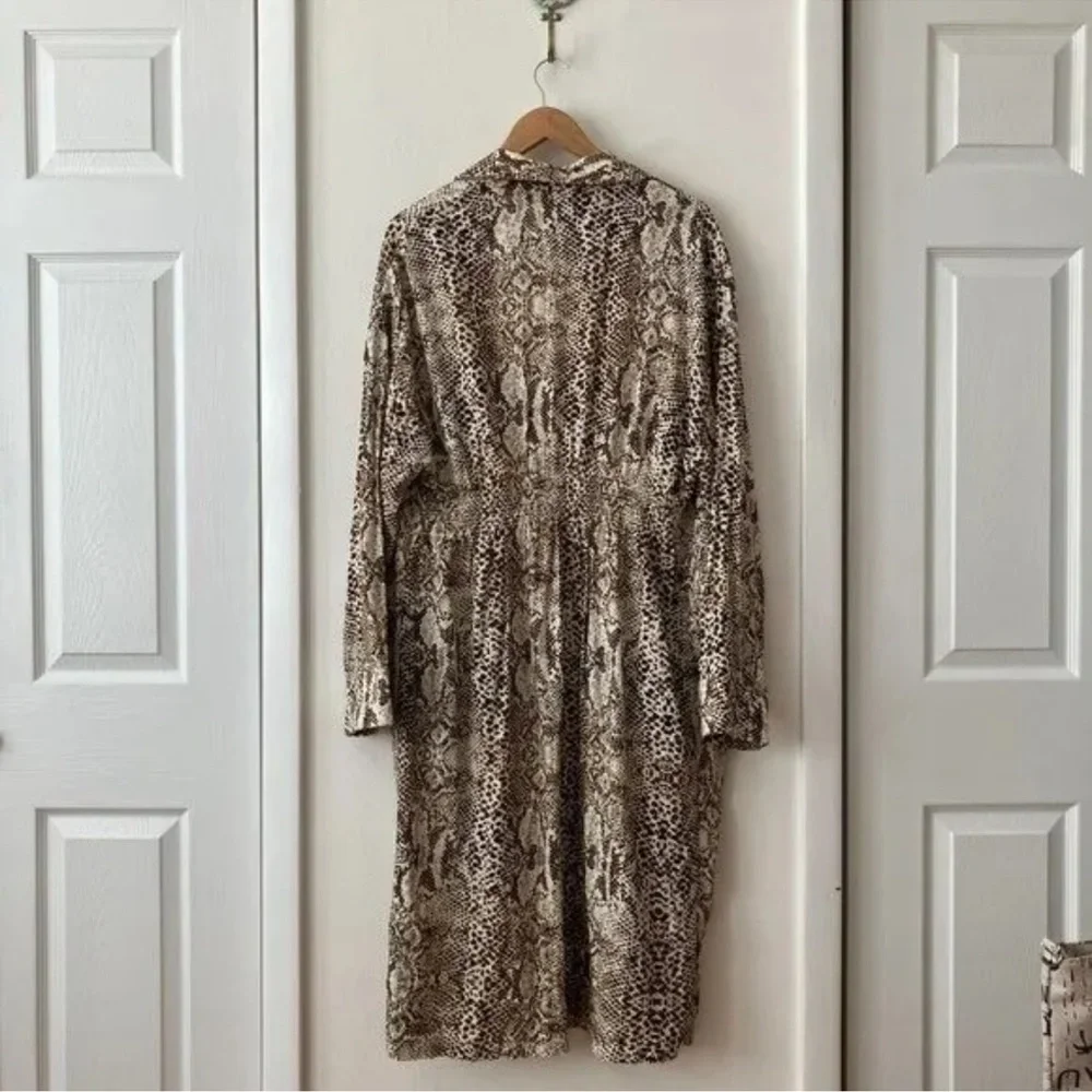 Free‎ People Wild Nights Snake Print Kimono Duster Brown Size S